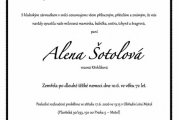 Zemřela paní Alena Šotolová