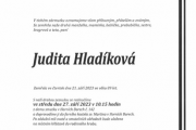Zemřela paní Judita Hladíková