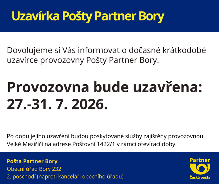 uzavirka posta prazdniny 26